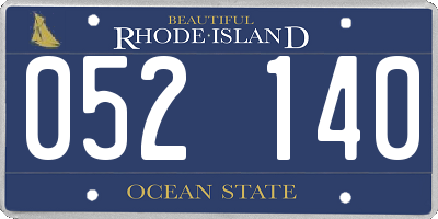 RI license plate 052140