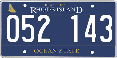 RI license plate 052143