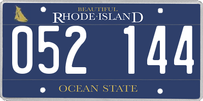 RI license plate 052144