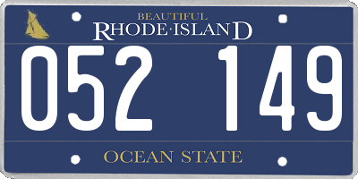 RI license plate 052149