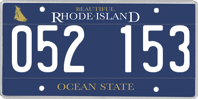 RI license plate 052153