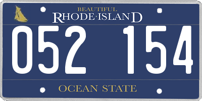 RI license plate 052154