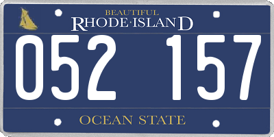RI license plate 052157