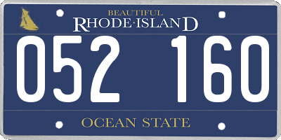 RI license plate 052160