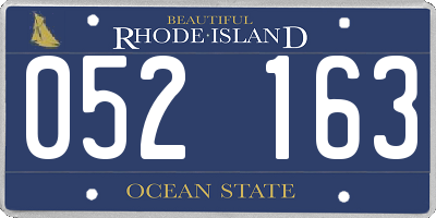 RI license plate 052163
