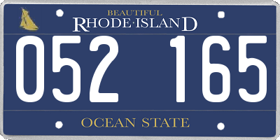 RI license plate 052165