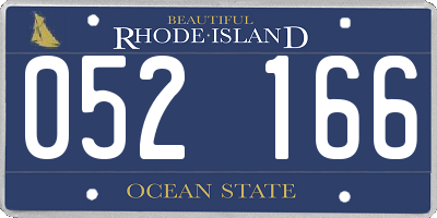 RI license plate 052166