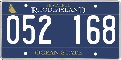 RI license plate 052168