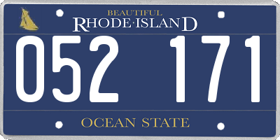 RI license plate 052171