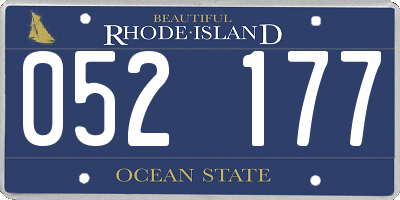 RI license plate 052177
