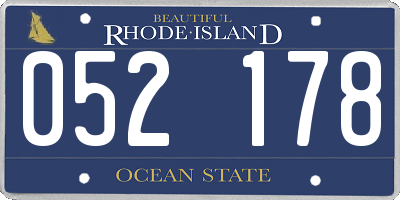 RI license plate 052178