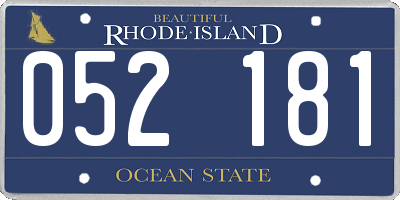 RI license plate 052181
