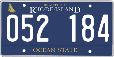 RI license plate 052184