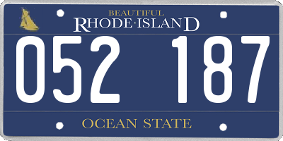 RI license plate 052187