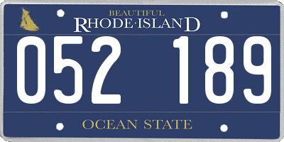 RI license plate 052189