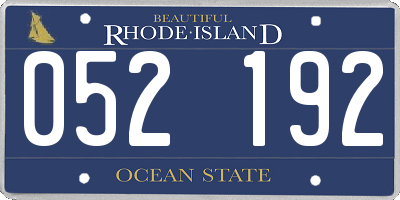 RI license plate 052192