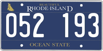 RI license plate 052193