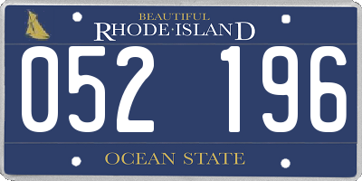 RI license plate 052196