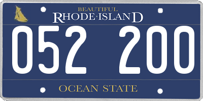 RI license plate 052200