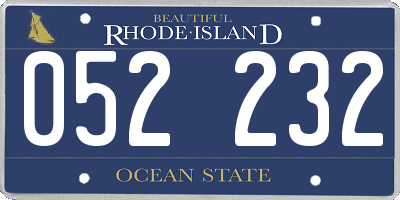 RI license plate 052232