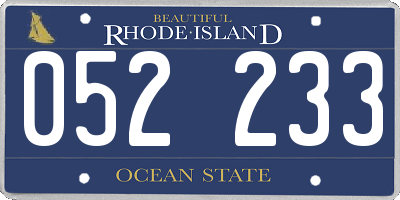 RI license plate 052233