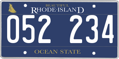 RI license plate 052234