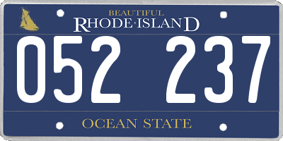 RI license plate 052237