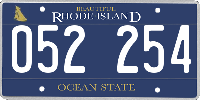 RI license plate 052254
