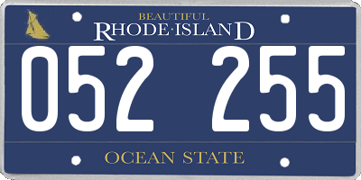 RI license plate 052255