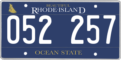 RI license plate 052257