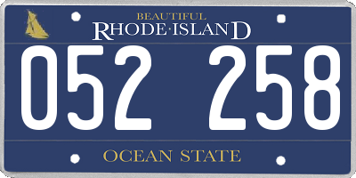 RI license plate 052258