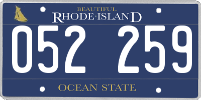 RI license plate 052259