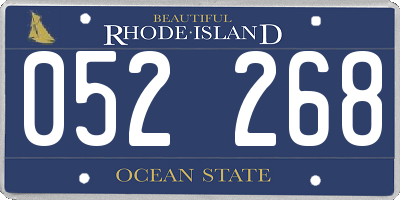 RI license plate 052268