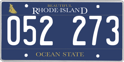 RI license plate 052273