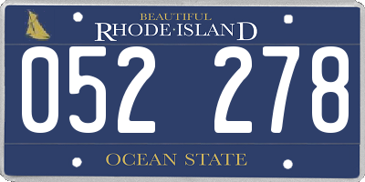 RI license plate 052278