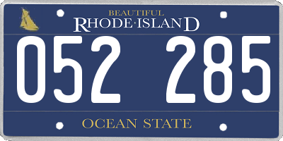 RI license plate 052285