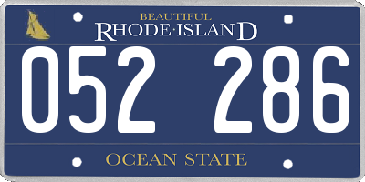 RI license plate 052286