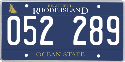 RI license plate 052289