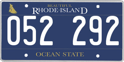 RI license plate 052292