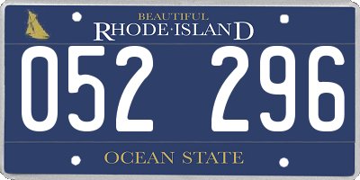 RI license plate 052296