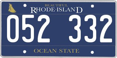 RI license plate 052332