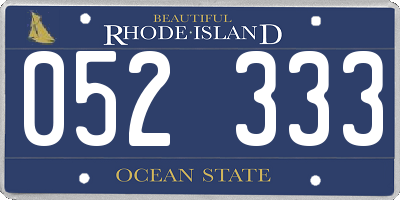 RI license plate 052333