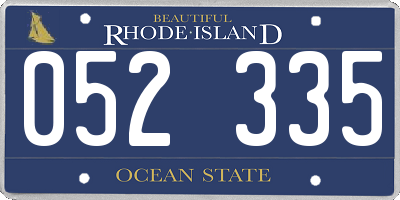 RI license plate 052335