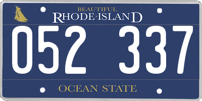 RI license plate 052337