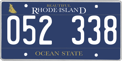 RI license plate 052338