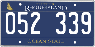 RI license plate 052339