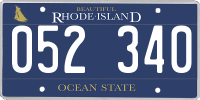 RI license plate 052340