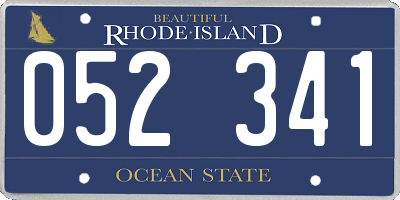 RI license plate 052341