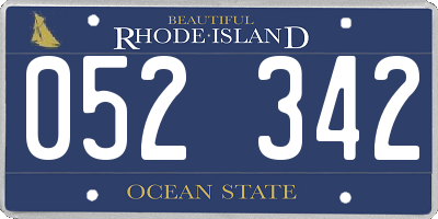 RI license plate 052342