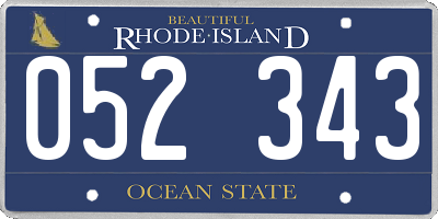 RI license plate 052343